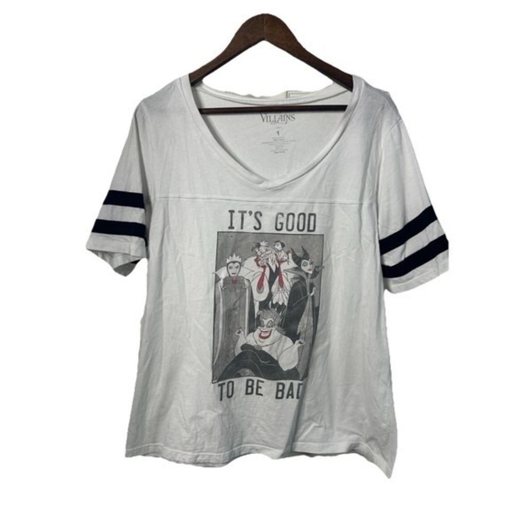 Disney Villains White and Black Striped Tee